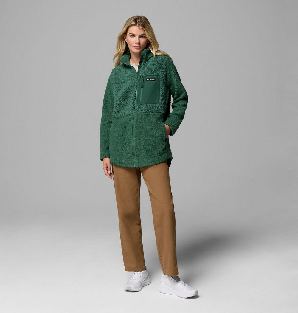 Women's Long Sherpa Full-Zip Fleece Jacket
