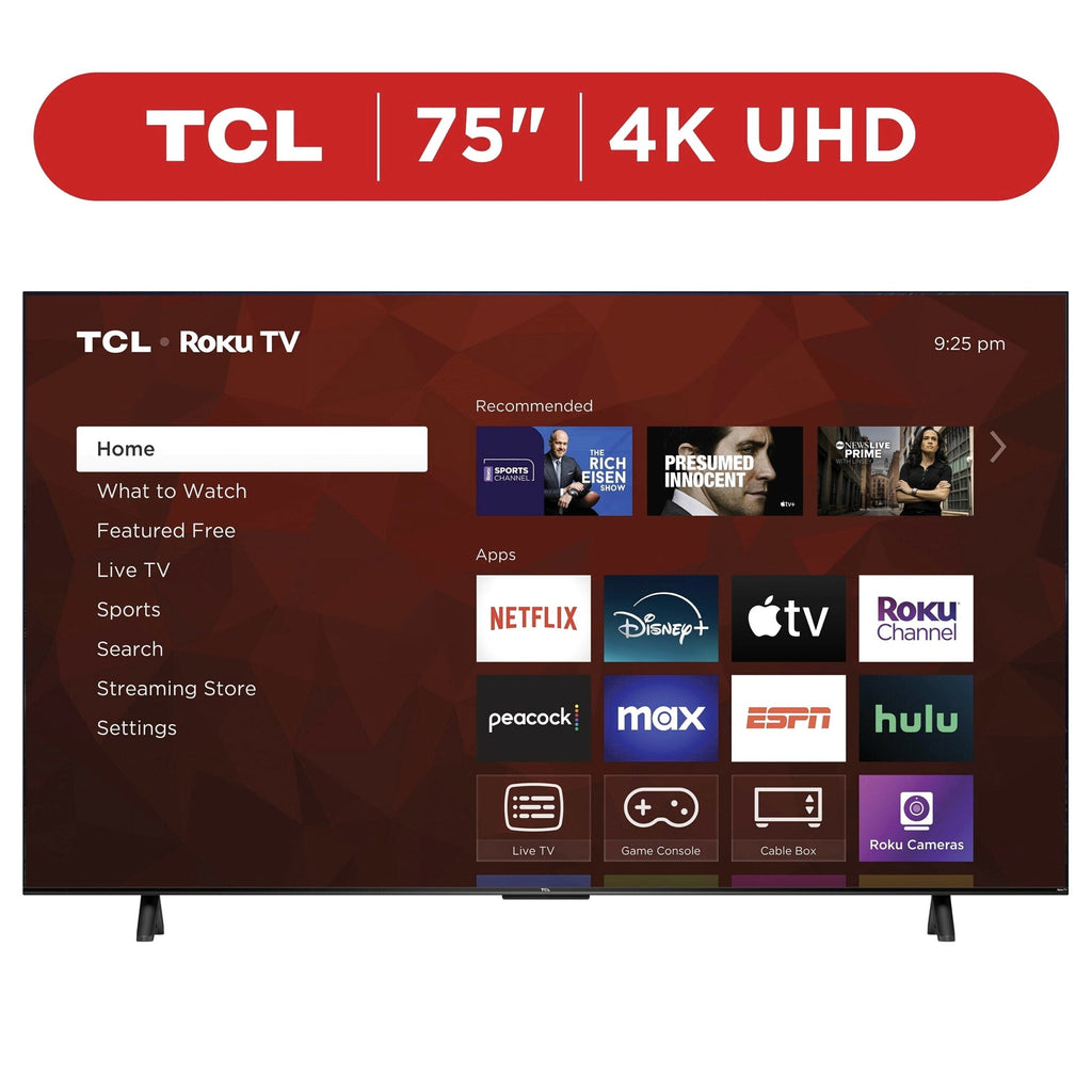 TCL 75in 4-Series 4K UHD HDR Smart TV With Roku And Voice Control