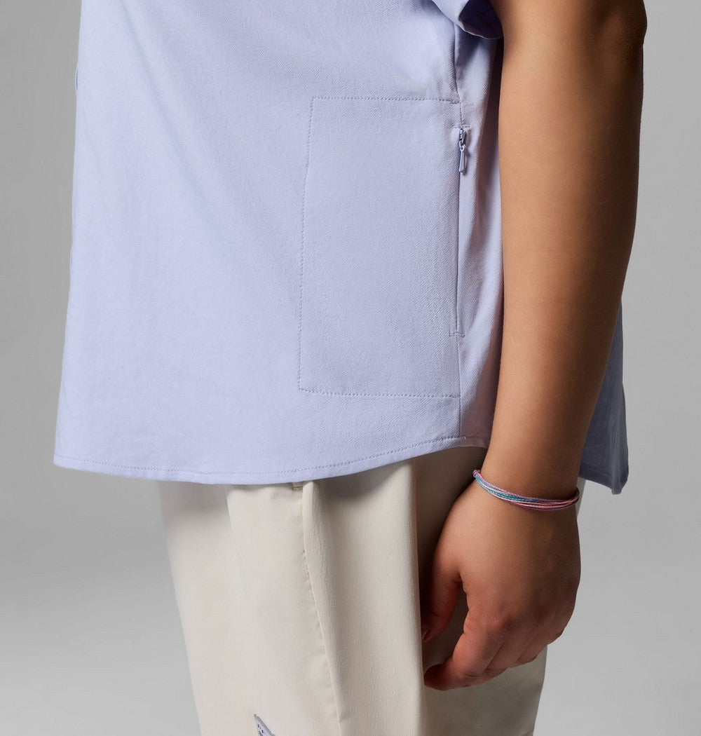 Women's Plus Short-Sleeve Fishing Shirt - Blue