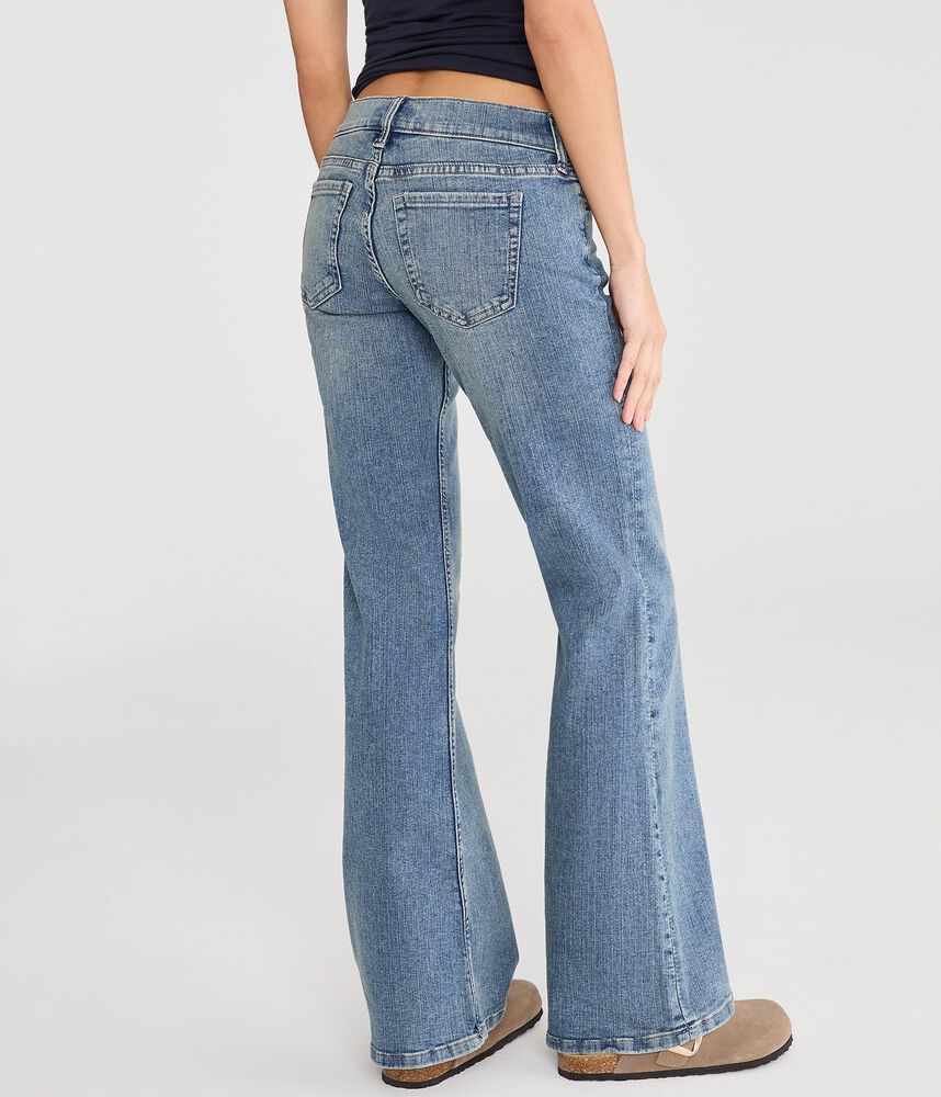 Super Low-Rise Flare Stretch Jeans - Dark Wash
