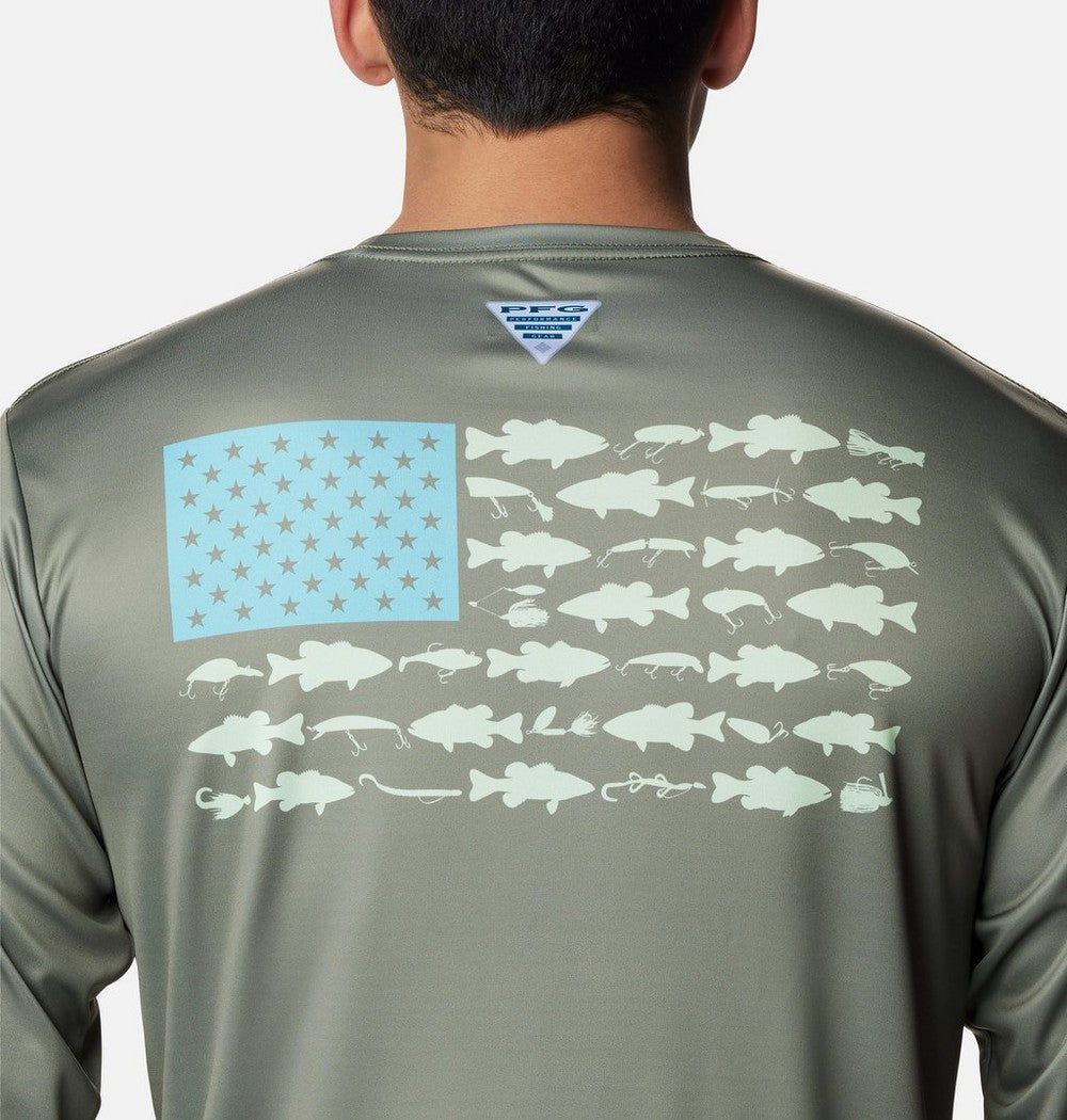 Men's Long Sleeve Fishing Shirt - Blue Navy