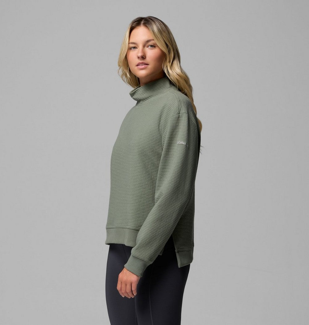 Women's Mock Neck Long Sleeve Shirt - Green