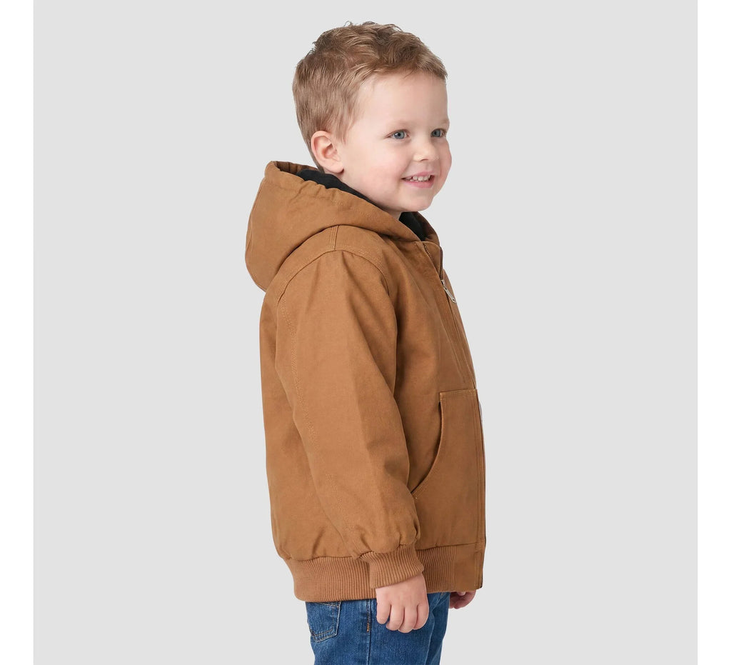 Baby Boys' Insulated Canvas Hooded Jacket - Brown
