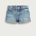 Girls' Stretch Denim Cuffed Shorts - Blue