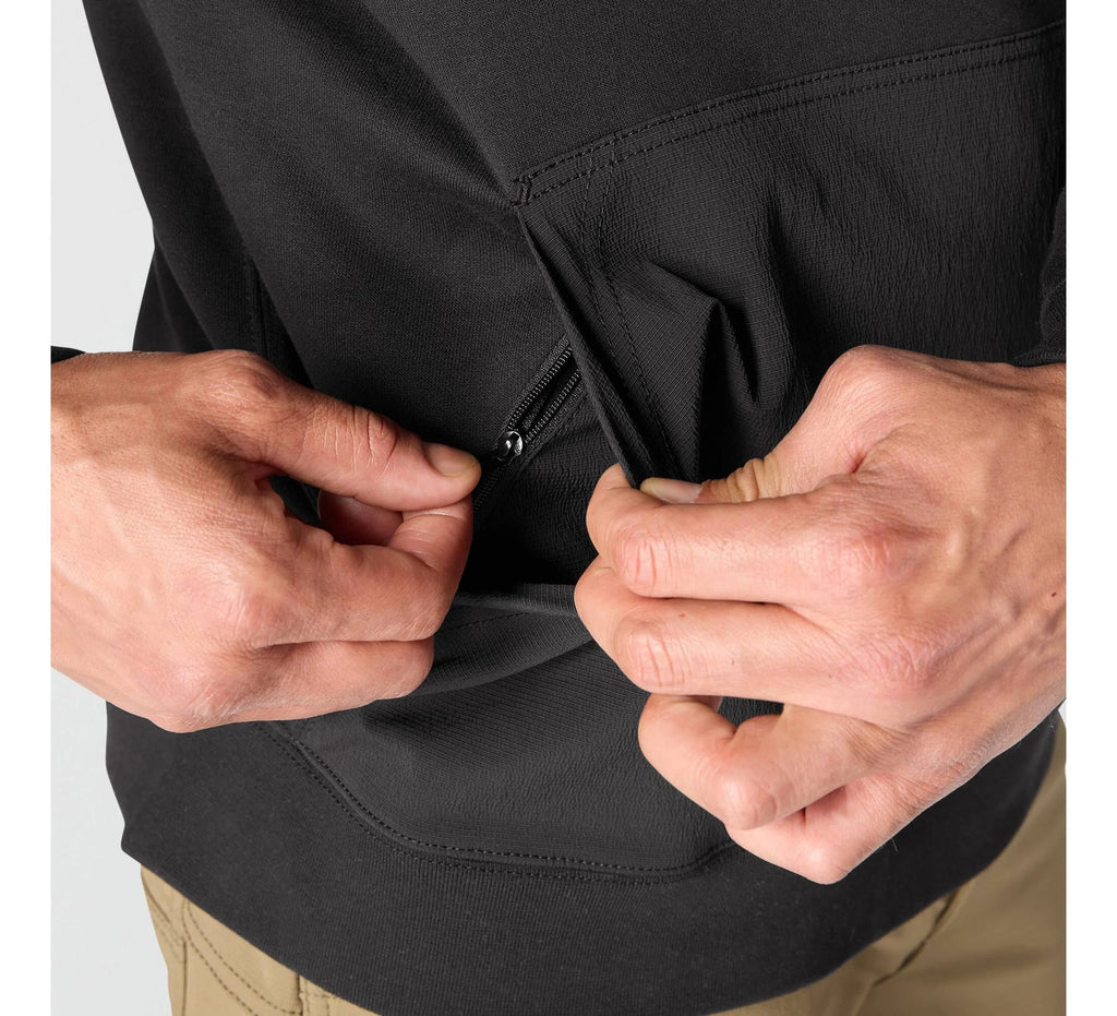 Men's Water-Repellent Reinforced Hoodie - Black