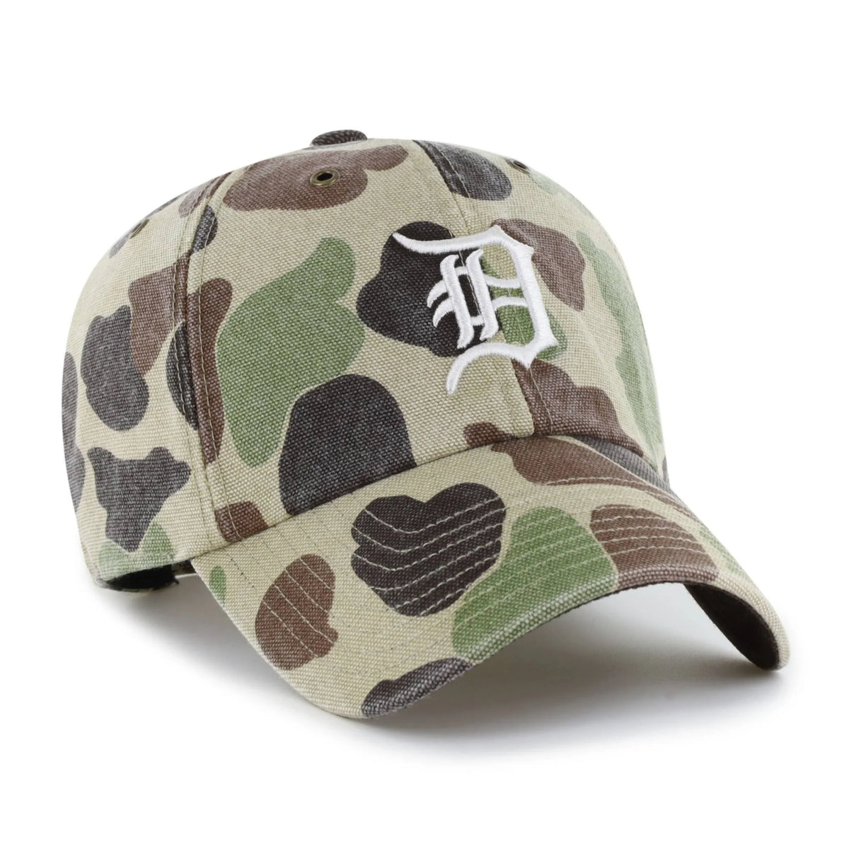Camo Baseball Cap With Embroidered Team Logo
