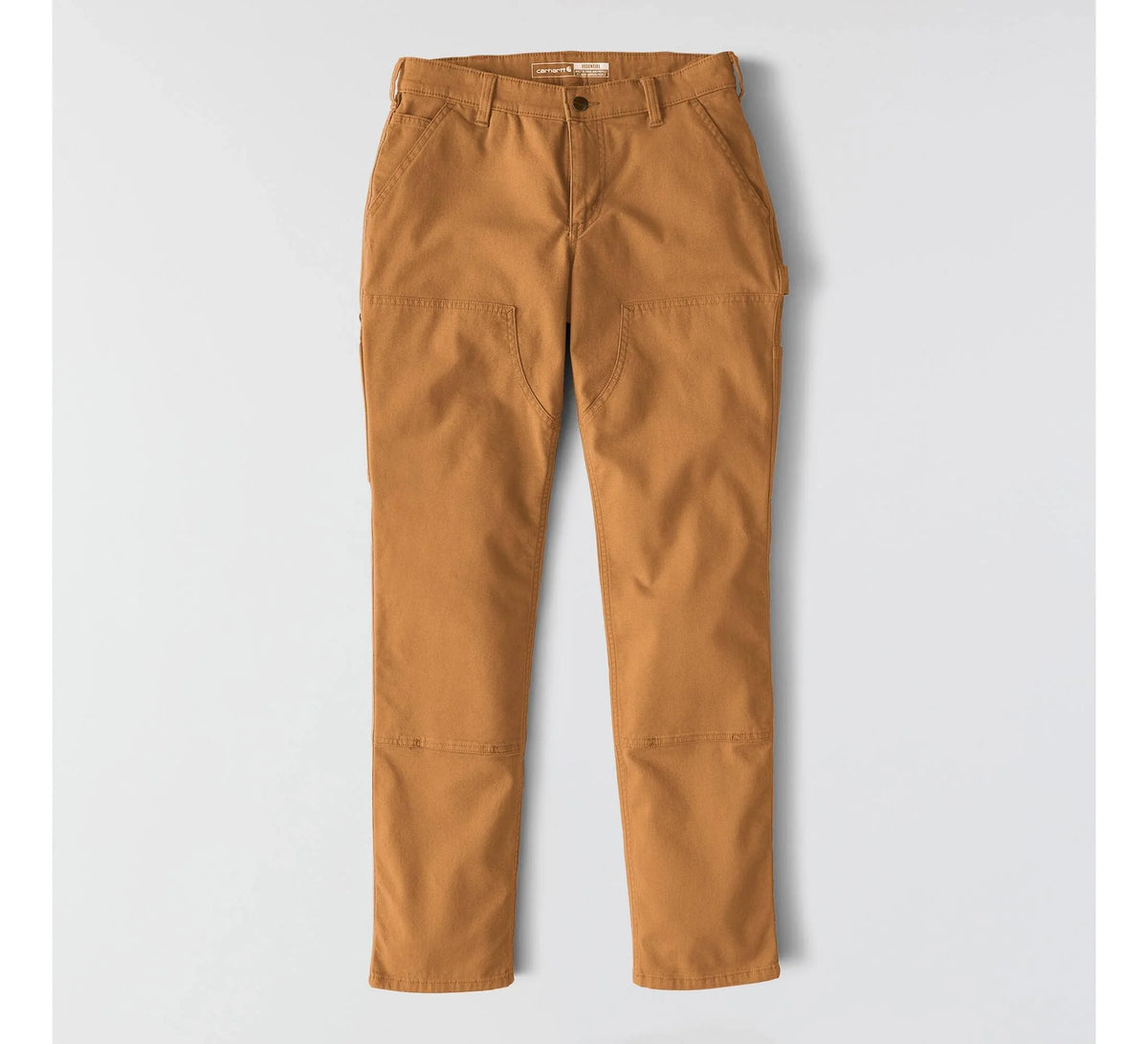 Women's Stretch Canvas Double-Knee Work Pants - Brown