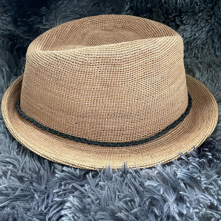  same style!】Can be rolls up for packing- Goorin Bros Morning Glory Raffia Straw Trilby Fedora