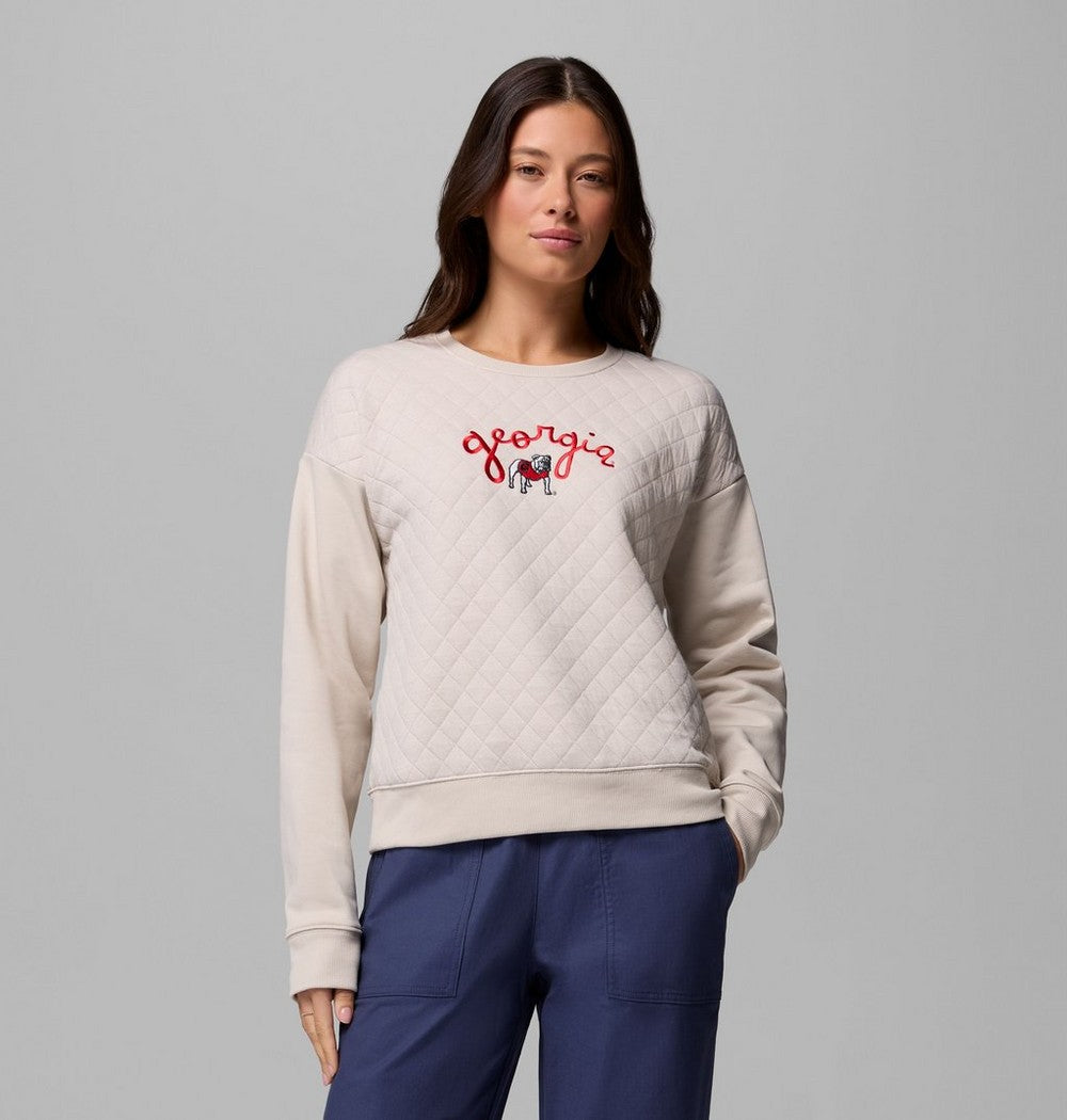 Women's Quilted Crew Sweatshirt - Stone