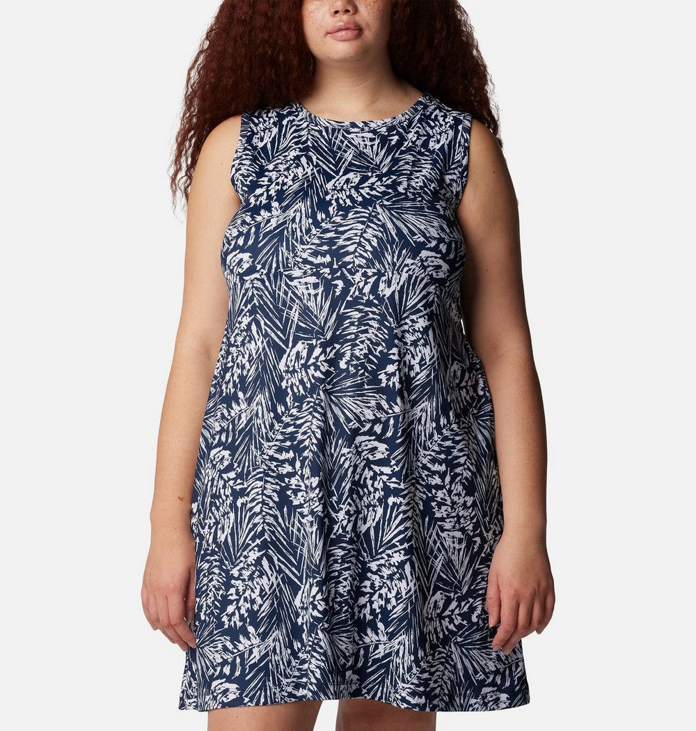 Women's Plus UPF 50 Tank Dress - Blue Print