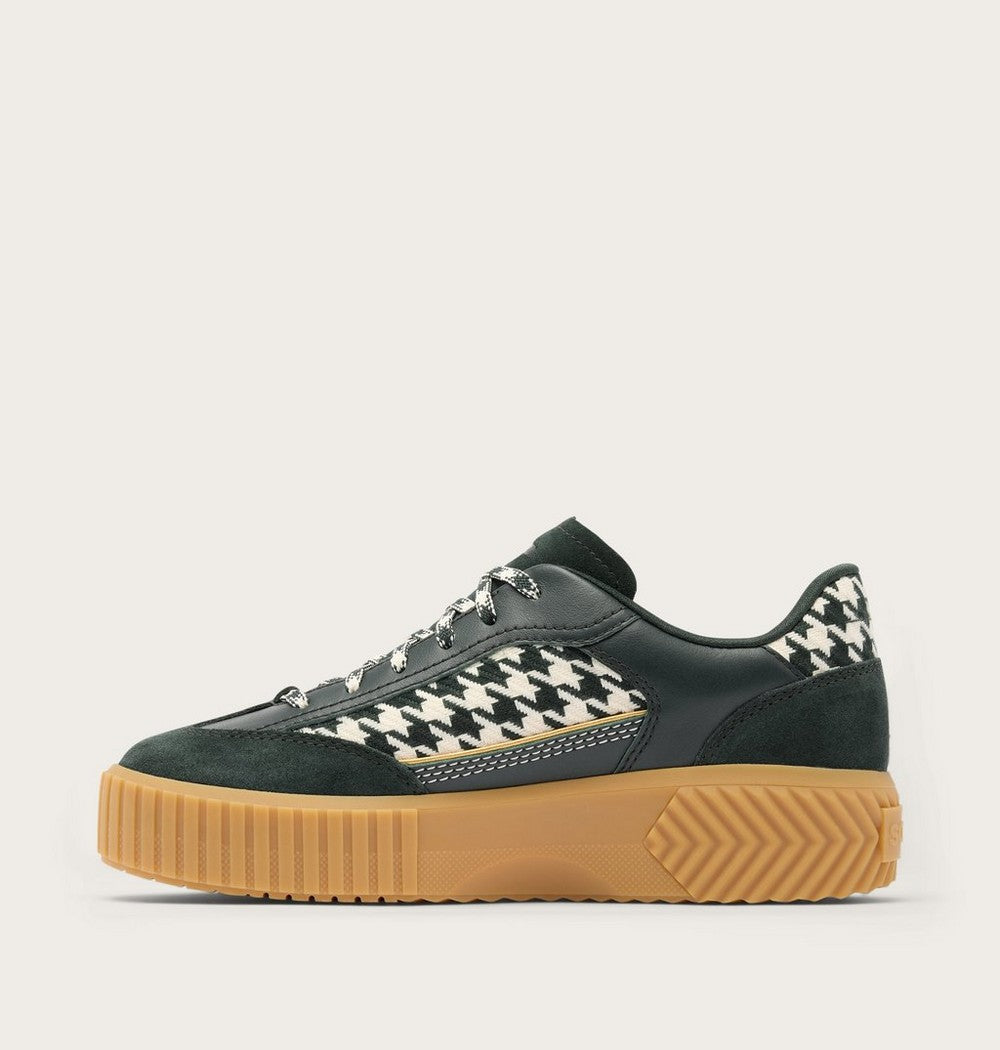 Women's T-Toe Leather Sneaker - Green