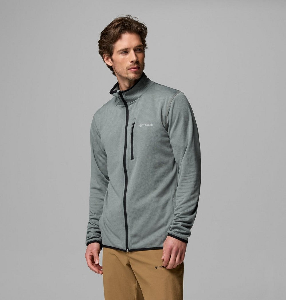 Men's Tall Grid Fleece Full-Zip Jacket - Gray