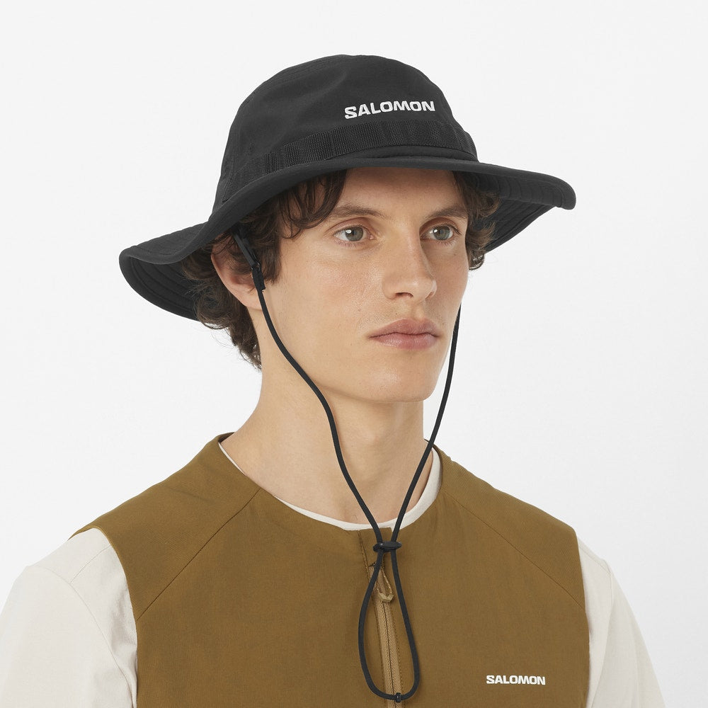 Wide-Brim Water-Repellent Bucket Hat