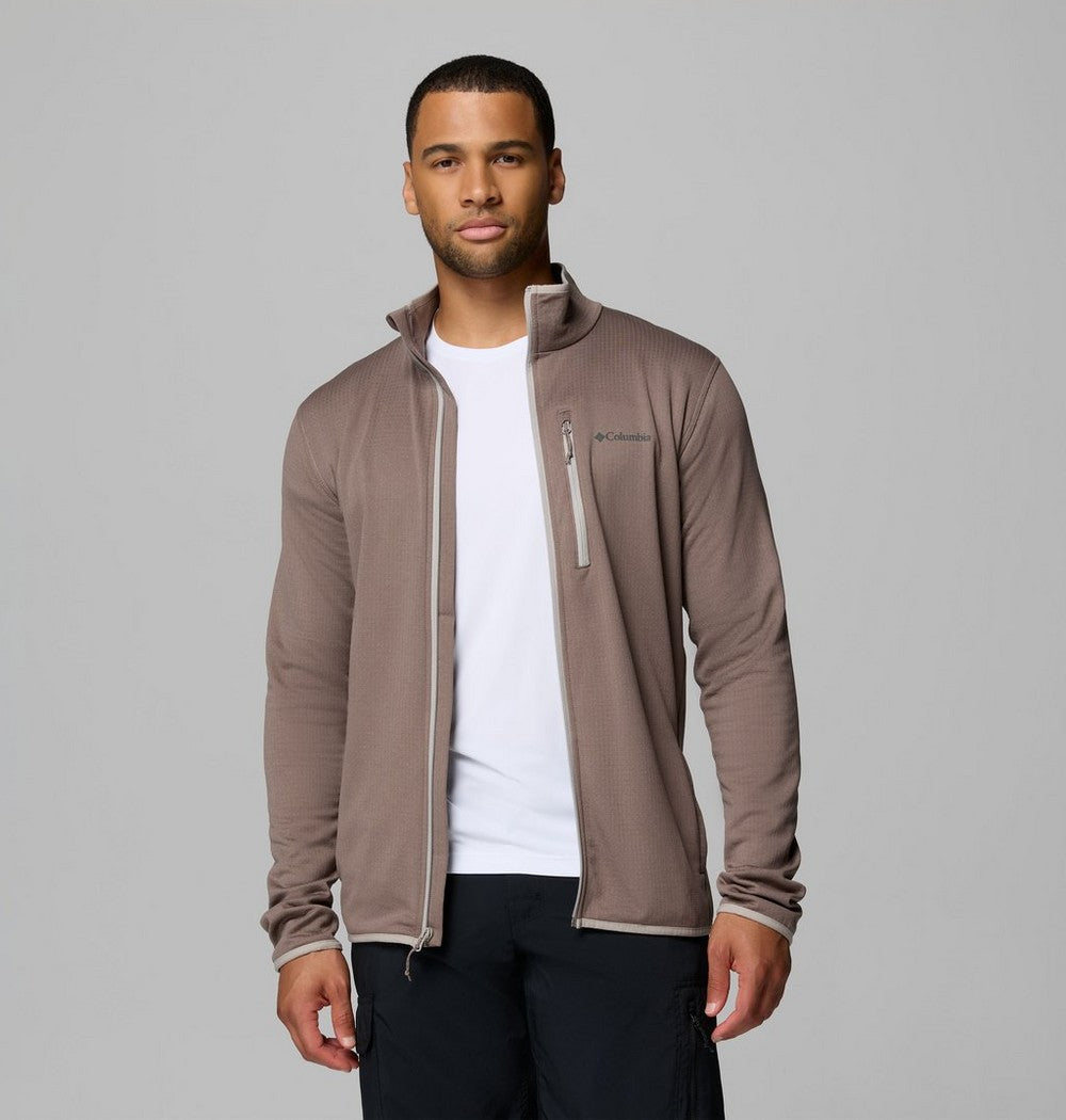 Men's Tall Grid Fleece Full-Zip Jacket - Gray