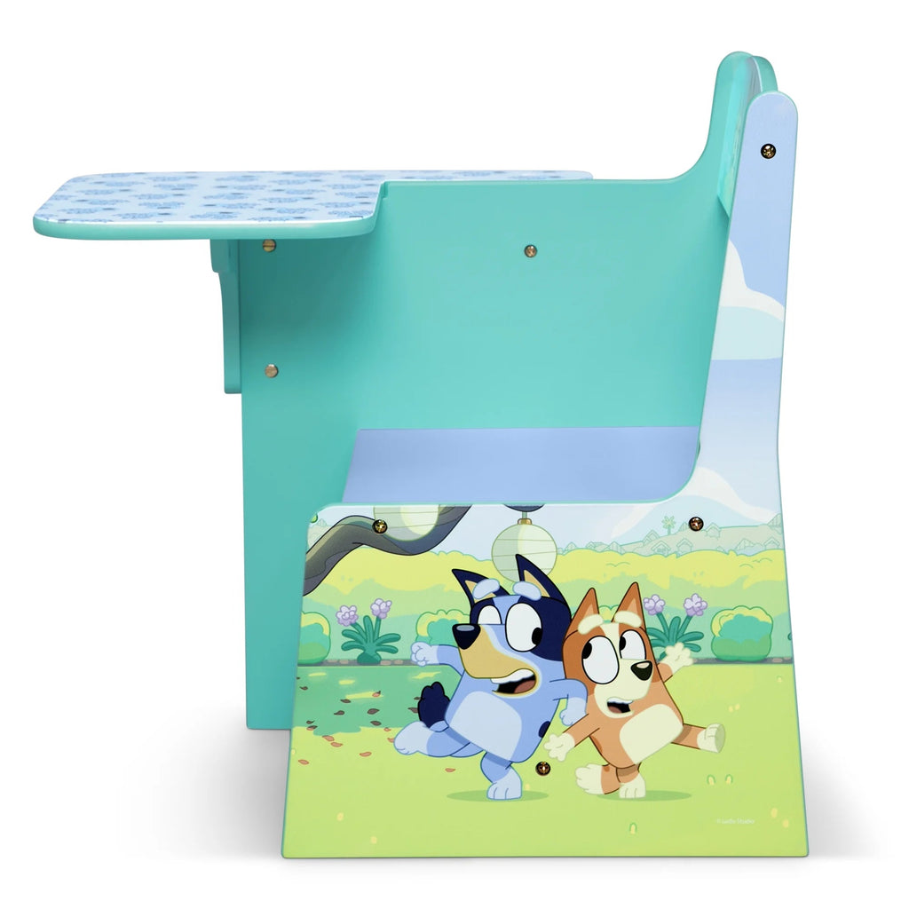 Delta Children Bluey 3-Piece Toddler Bedroom Set With Bed, Chair Desk And Toy Organizer - Blue