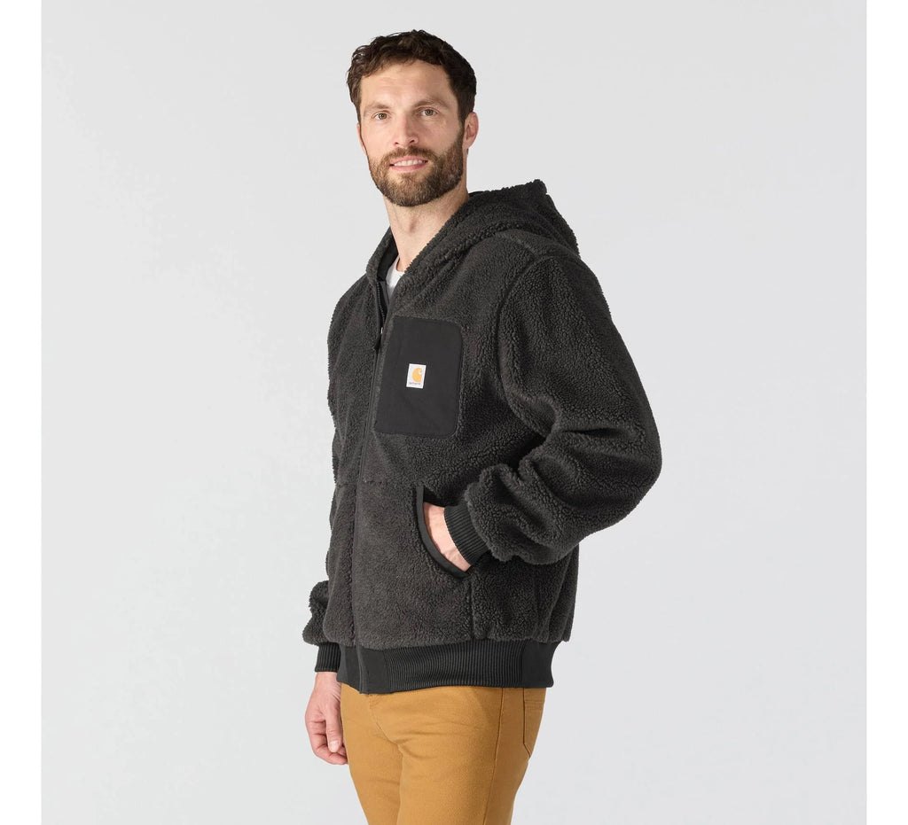 Men's Fleece Hooded Jacket - Black