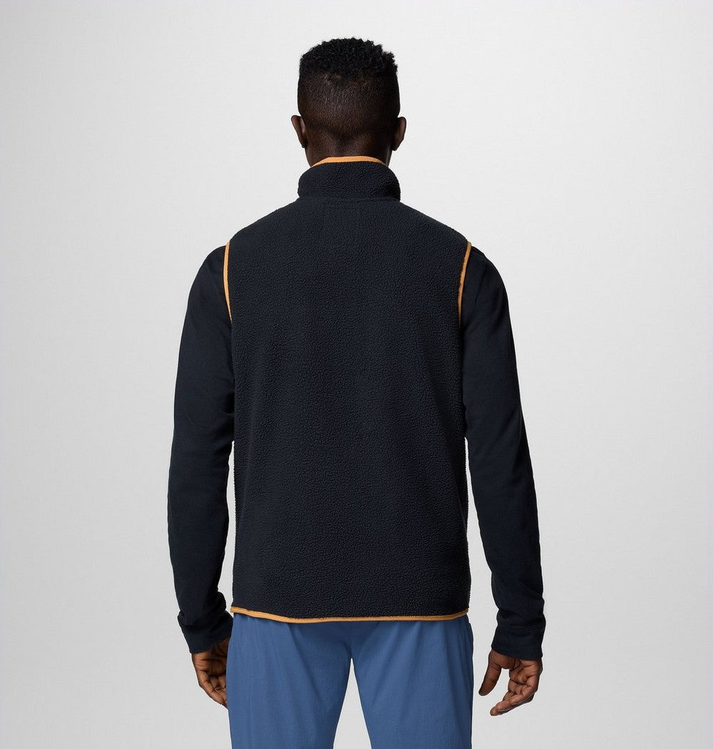 Men's Sherpa Fleece Snap Vest - Black