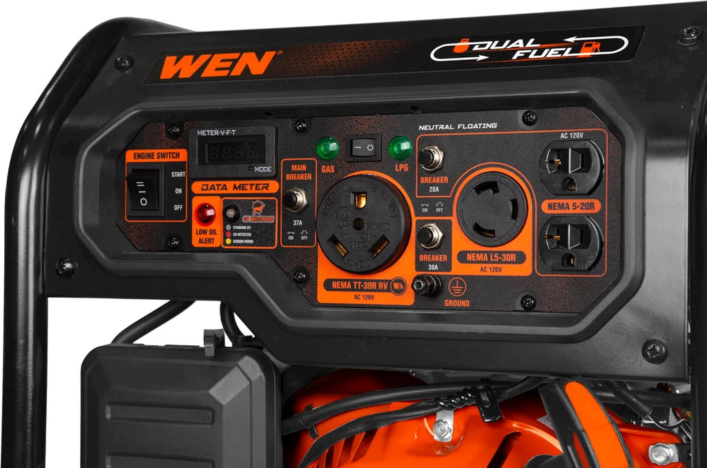 WEN 5600-Watt Dual Fuel Portable Generator With Wheel Kit And Electric Start - DF5600X