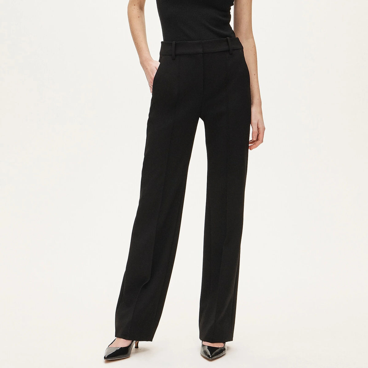 Women's High-Rise Flared Stretch Pants - Gray