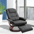 HomCom Manual Swivel Recliner Chair With Extendable Footrest - Faux Leather