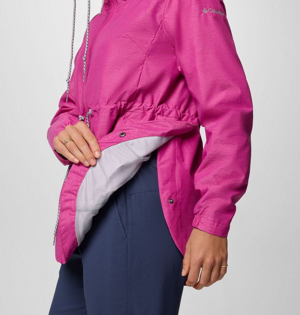 Women's Lightweight Hooded Rain Jacket - Fuchsia