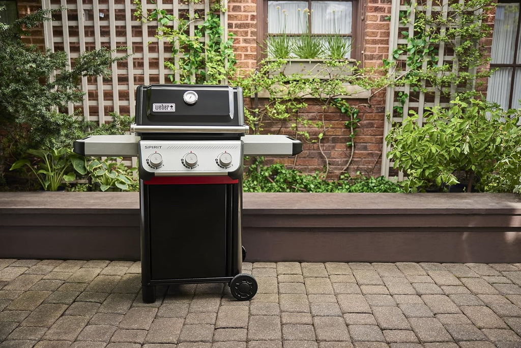 Weber Liquid Propane Gas Grill, 3 Burners, Black, Porcelain-Enameled Cast-Iron Grates - Spirit E-310