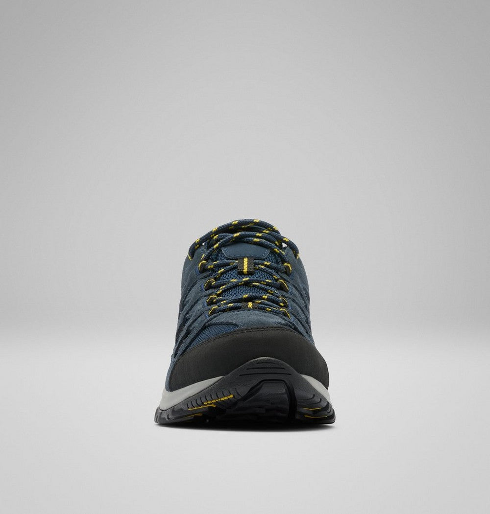 Men's Leather And Mesh Hiking Shoes - Gray