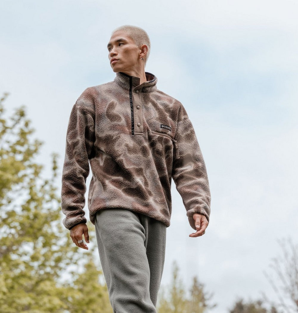 Men's Printed Half-Snap Fleece Pullover
