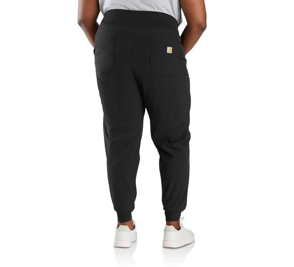 Women's Fleece-Lined Stretch Jogger Pants - Black