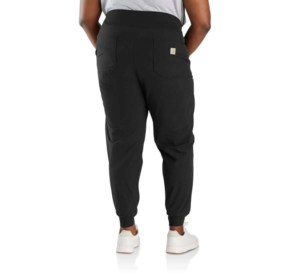 Women's Fleece-Lined Stretch Jogger Pants - Black
