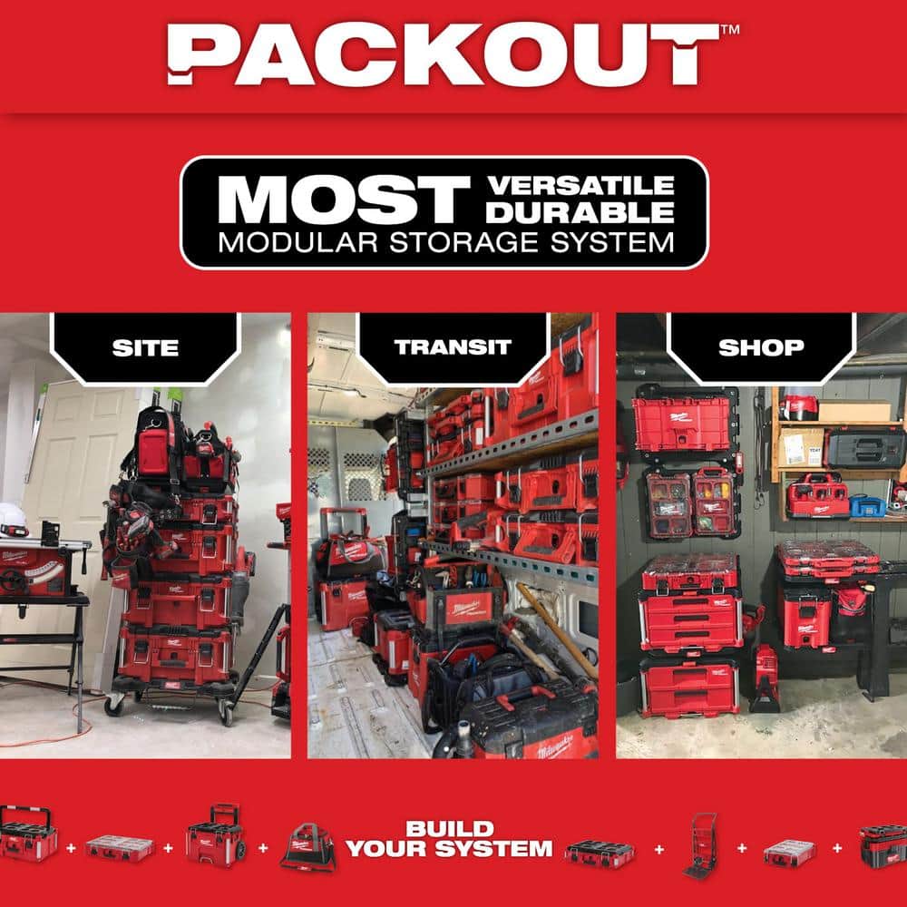 Milwaukee PACKOUT 22 in Rolling, Large and Medium Tool Box - 8426-8425-8424