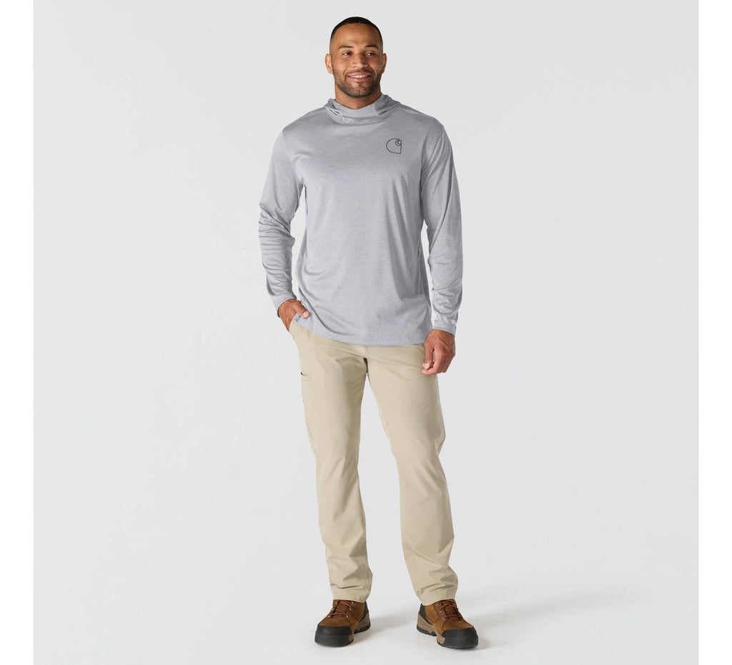 Men's UPF Hooded Long Sleeve Shirt - Steel
