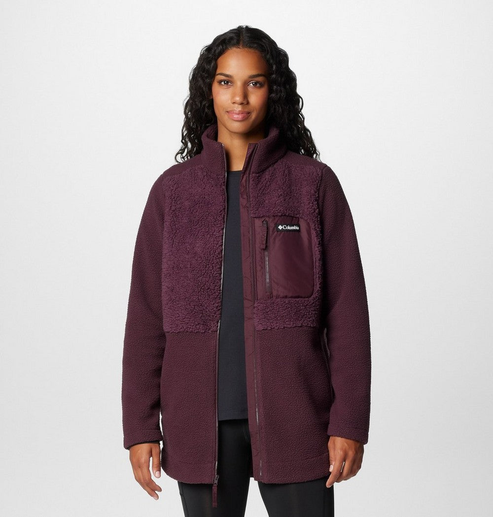 Women's Long Sherpa Full-Zip Fleece Jacket