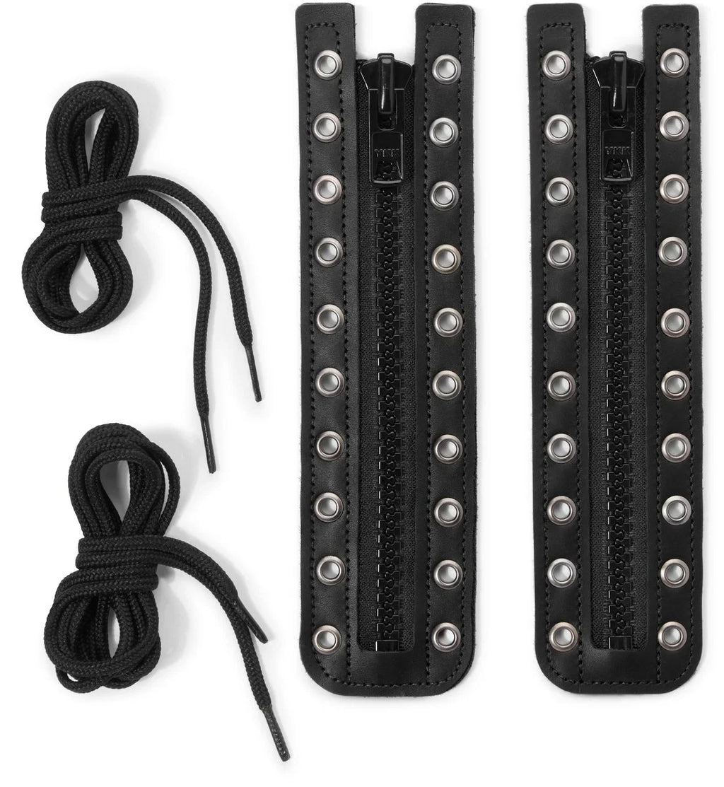 8-Inch Leather Lace-In Boot Zipper - Black