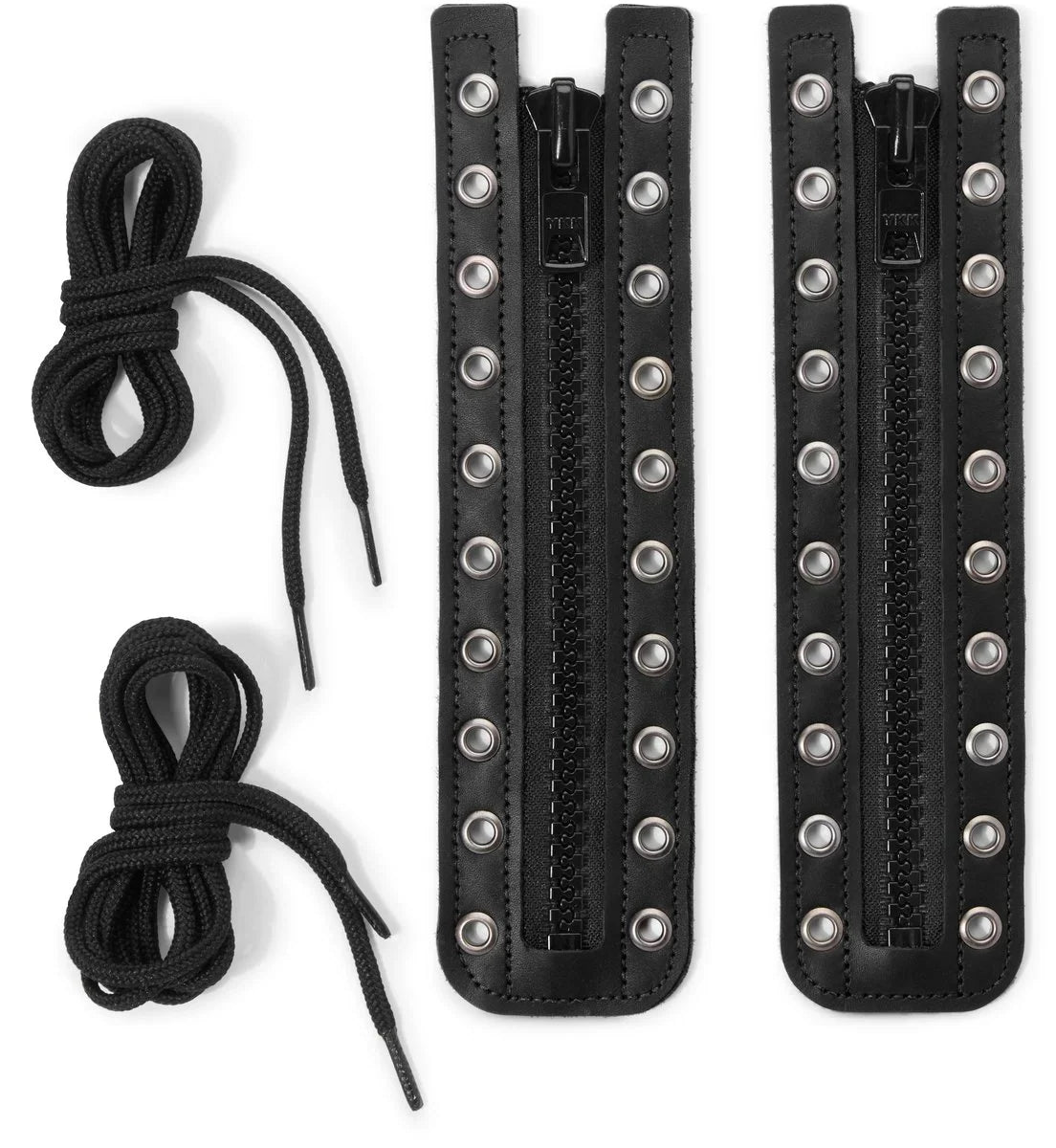 8-Inch Leather Lace-In Boot Zipper - Black