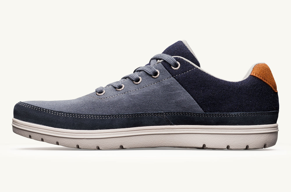 Canvas And Wool Casual Sneaker - Blue