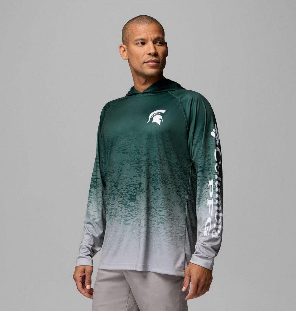 Men's UPF 50 Team Logo Sun Hoodie - Green