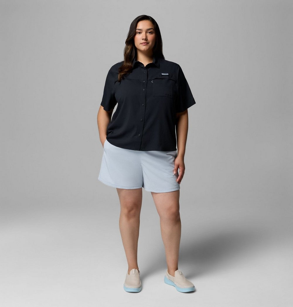 Women's Plus Short-Sleeve Fishing Shirt - Blue