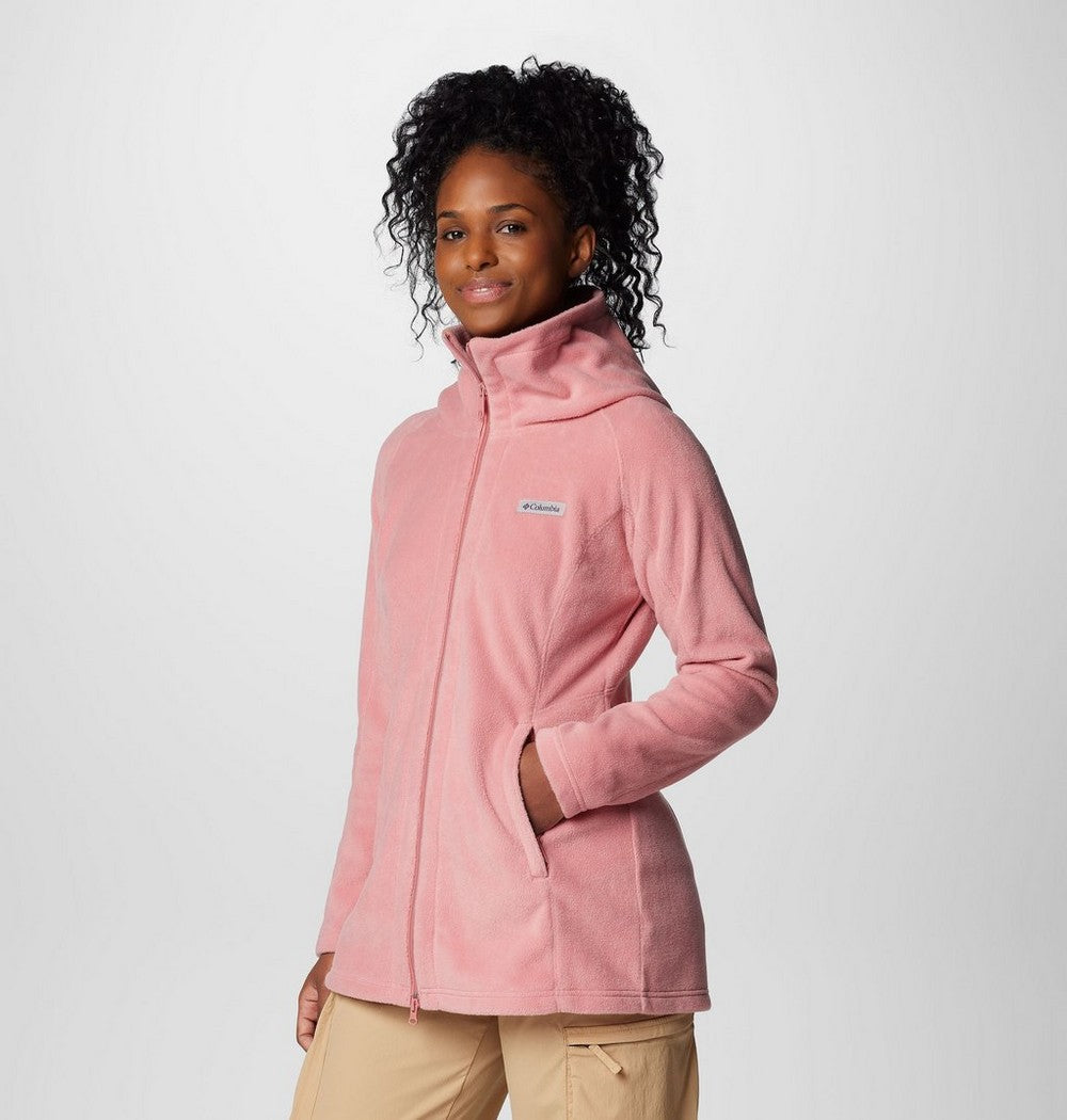 Women's Long Fleece Hoodie - Pink