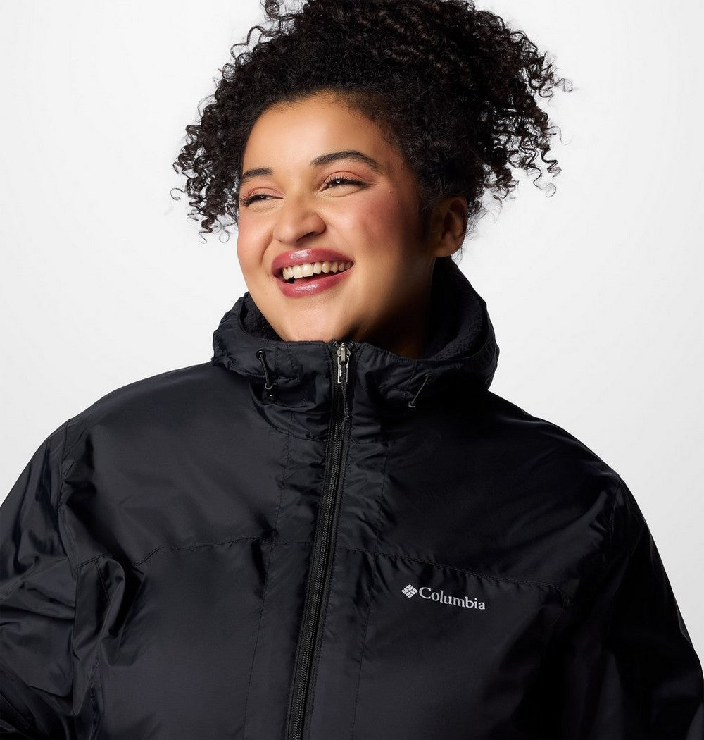 Women's Sherpa-Lined Rain Jacket - Green