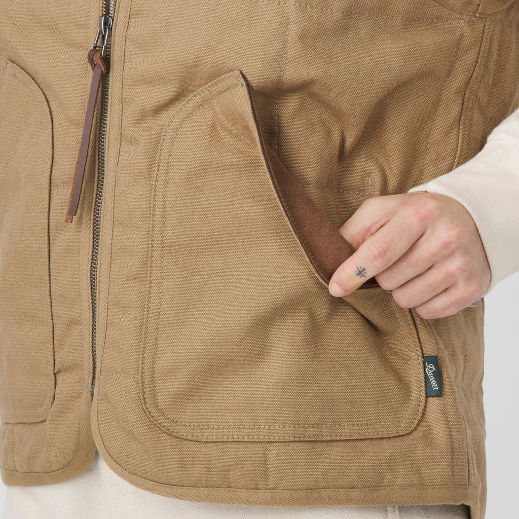 Insulated Duck Canvas Utility Vest - Khaki Olive