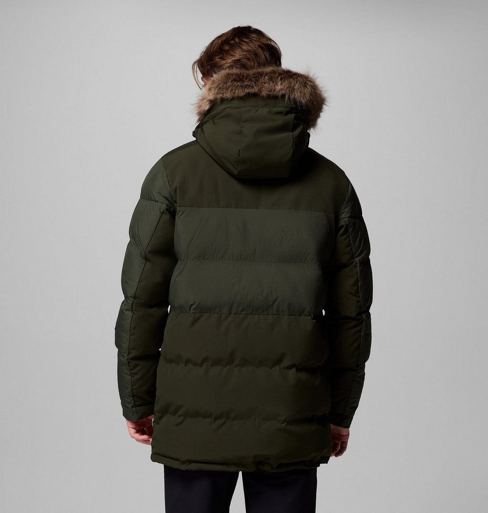 Men's Hooded Insulated Parka - Brown Black