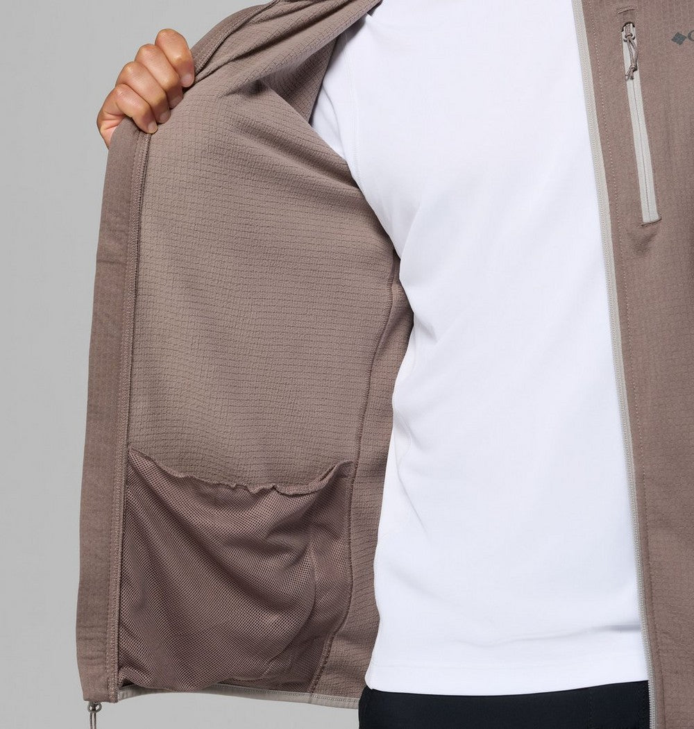 Men's Tall Grid Fleece Full-Zip Jacket - Gray