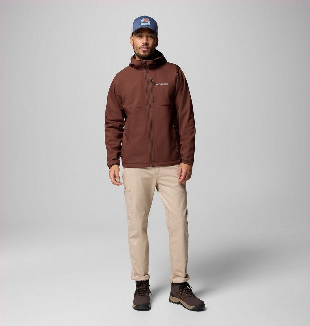 Men's Hooded Softshell Jacket - Brown