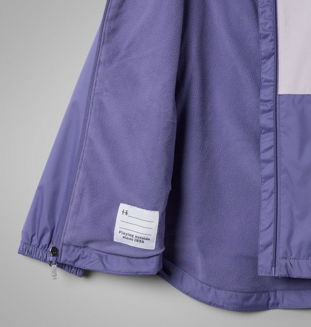 Girls' Fleece-Lined Rain Jacket - Wine
