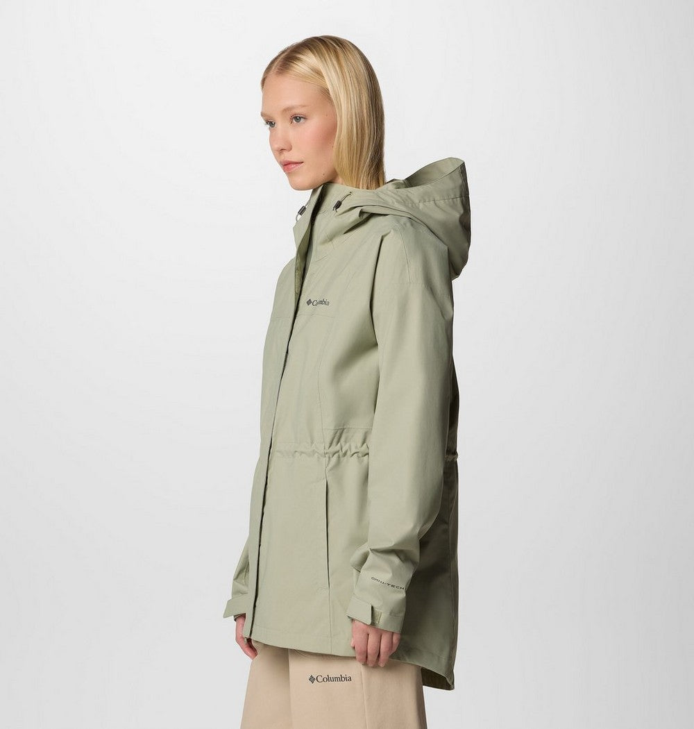 Women's Long Waterproof Rain Jacket - Mauve