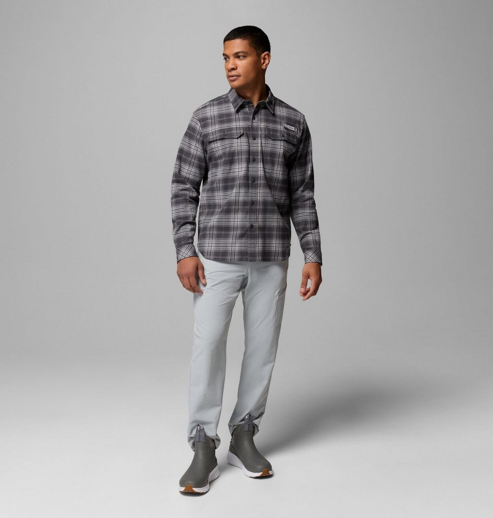 Men's Stretch Cotton Fishing Flannel Shirt - Blue