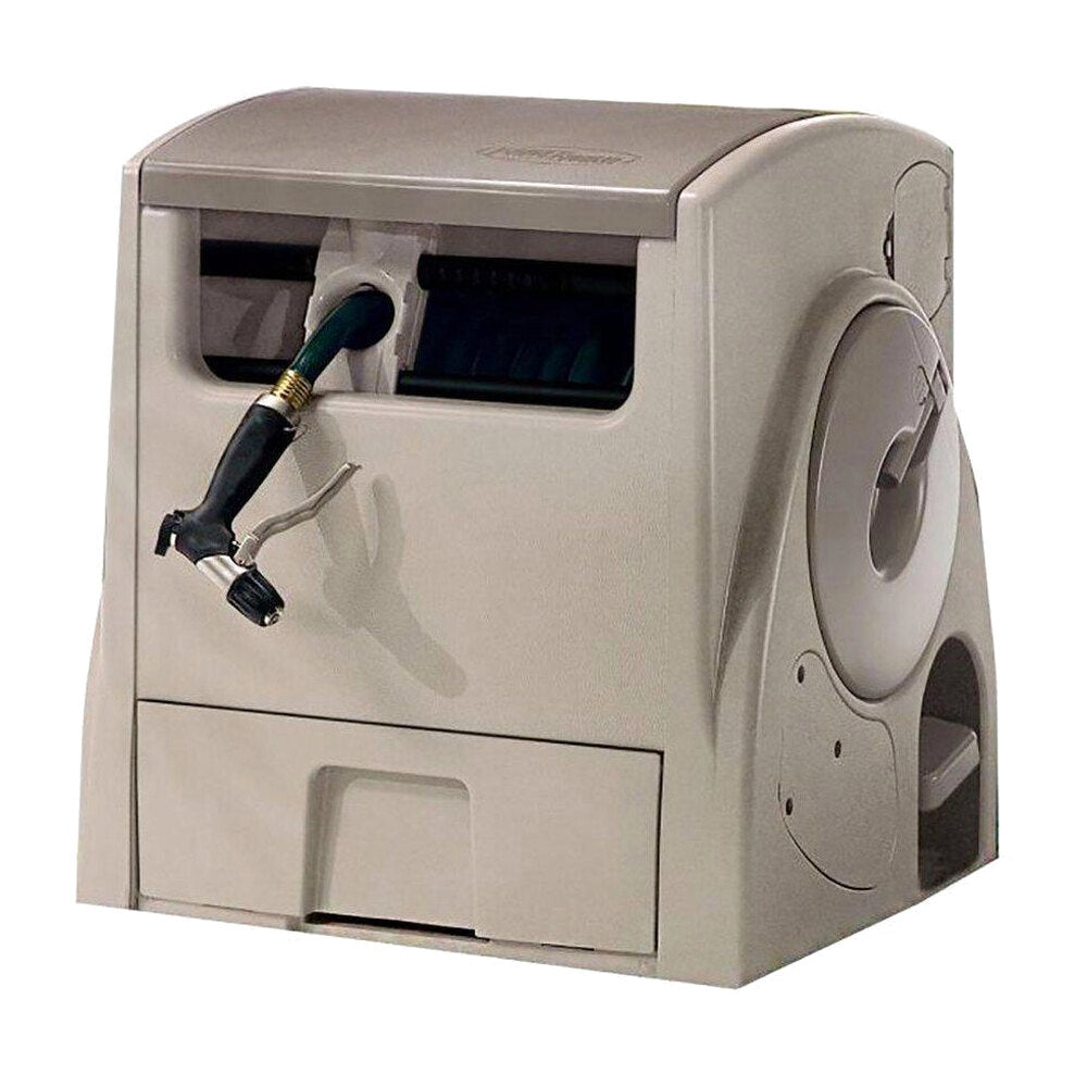 Suncast Powerwind Auto Power Rewind Hose Reel, 100 ft, Light Taupe - CPLPW100