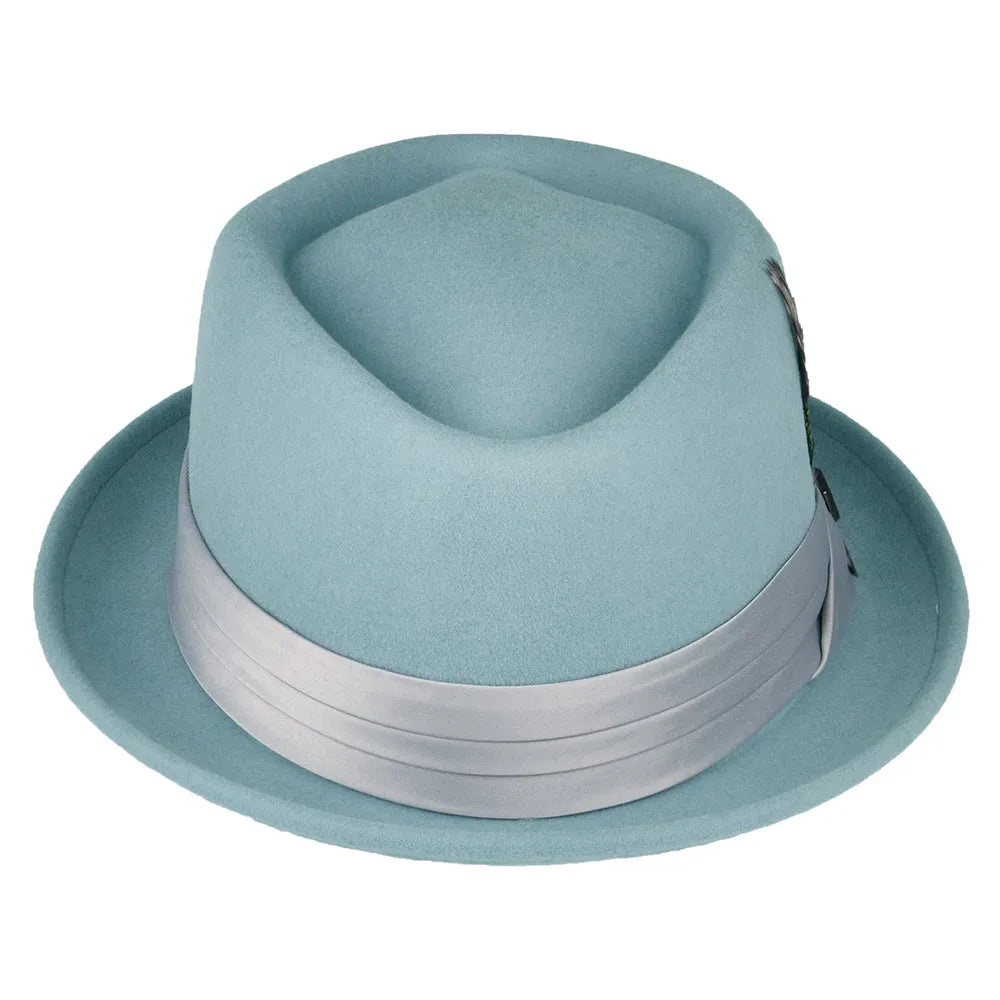 Brighton Wool Felt Pork Pie Hat - Ice Blue