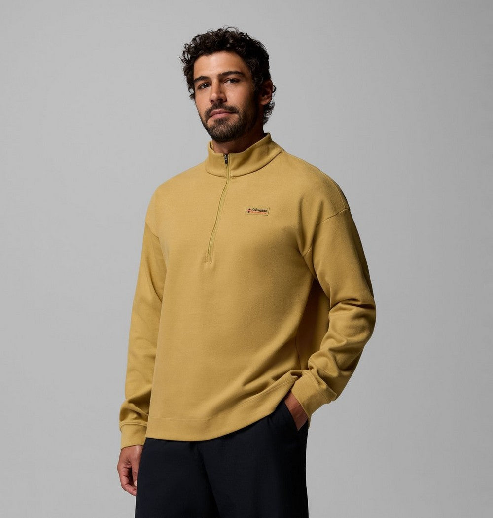 Men's Knit Quarter-Zip Pullover - Beige
